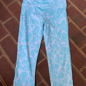 Old Navy Teal Tye Dye Mid Length Leggings